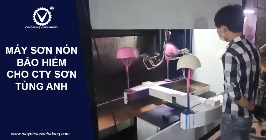 máy sơn nón bảo hiểm