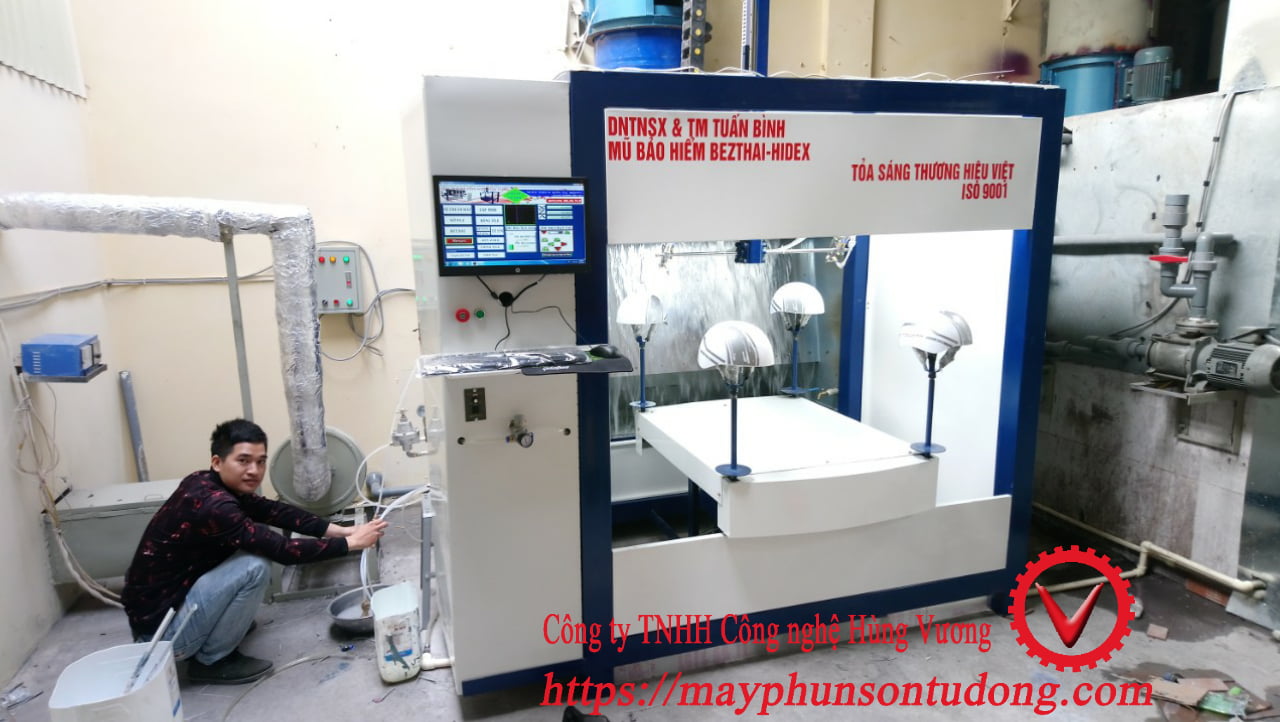 máy sơn mũ bảo hiểm a2