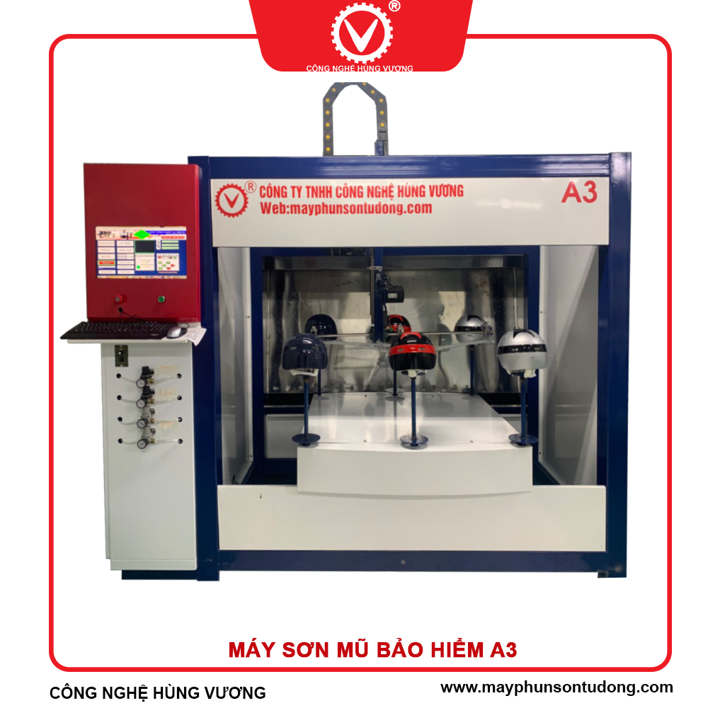 máy phun sơn mũ bảo hiểm tự động
