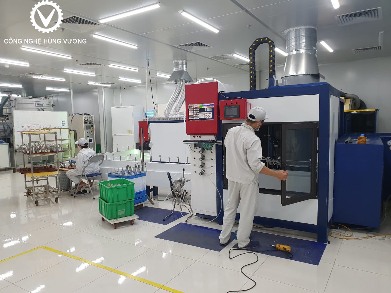 dây chuyền sơn tự động Công nghệ Hùng Vương