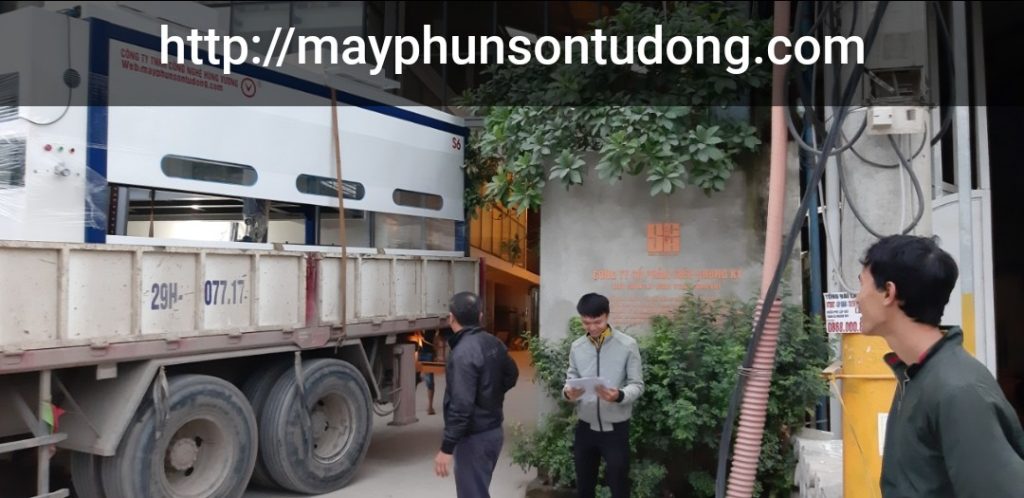 máy phun sơn tự động gỗ