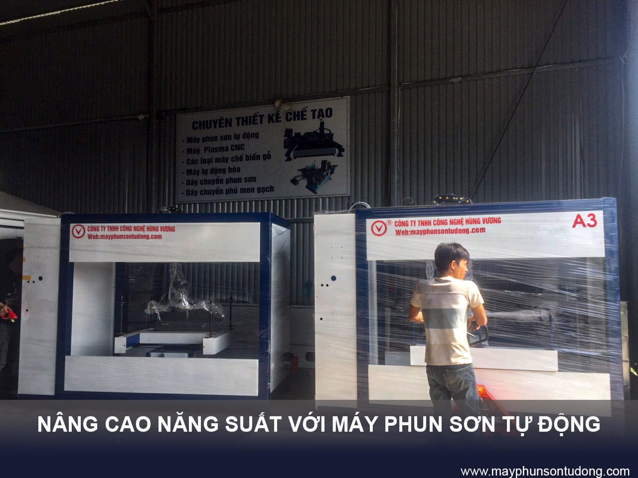 máy phun sơn tự động gỗ nội thất